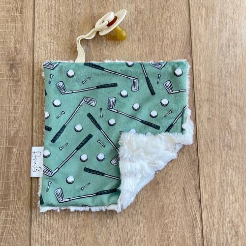 Green Golf Binky Holder; Golf Binky Clip; Little Golfer; Gender Neutral Baby Gift; Baby Shower Gift; Golf Nursery; Green; Baby Boy Gift