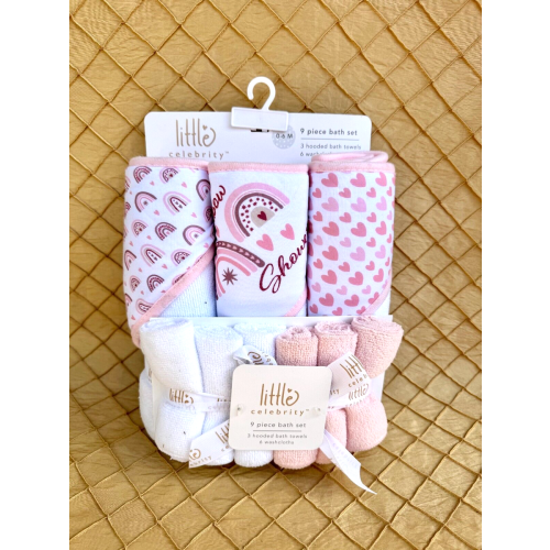 Little Celebrity 9pc. Baby Girl's Bath Set