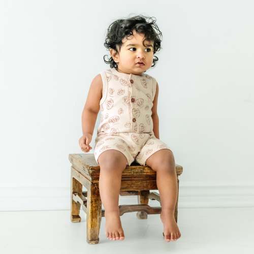 Organic Baby Short Romper - Seashells