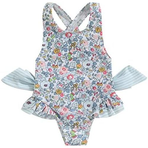 Baby Girls' Swimwear Daisy Floral Sleeveless Sunsuit Strappy Rash Guard Swimsuit Toddler Girl Beach Outfits