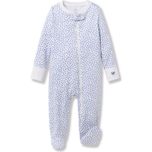 Heart Print Pima Cotton Zip Footie, 6-9M