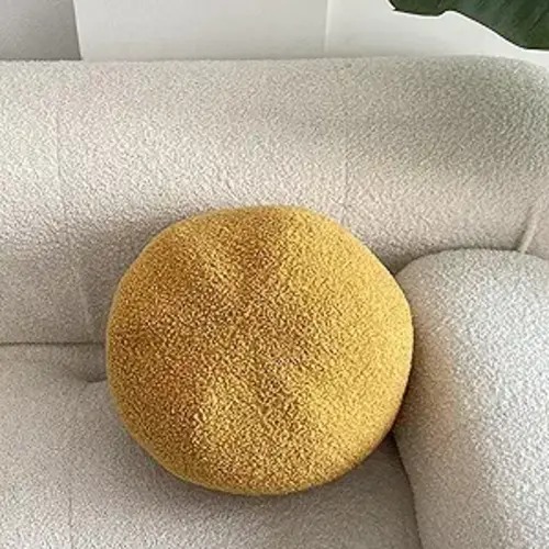 Yellow Ball Shaped Plush Pillow,Cute Soft Waist Rest Cushion,Home Decorative Throw Pillow Used to Add Comfort and Style to A Couch,Sofa,Or Living Room.
