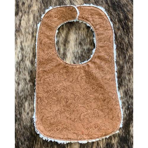 Western Baby Bib * Tooled Leather Look