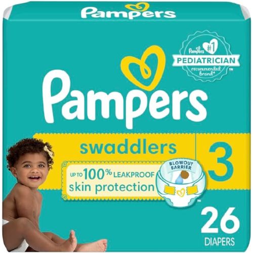 Pampers Swaddlers Diapers - Size 3, 26 Count, Ultra Soft Disposable Baby Diapers