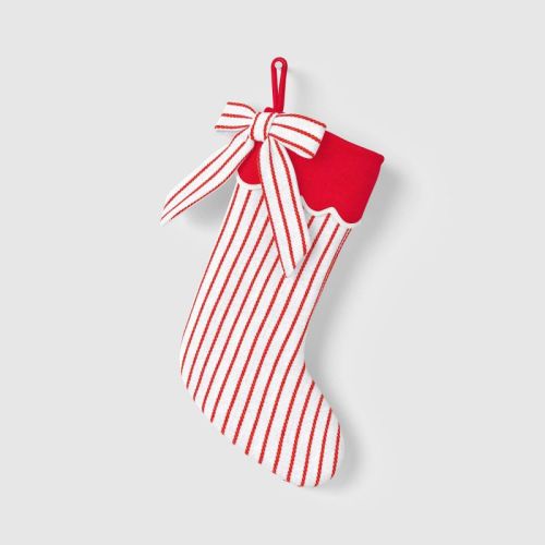 21" Christmas Stocking Red Scallop Cuff & Bow - Wondershop™
