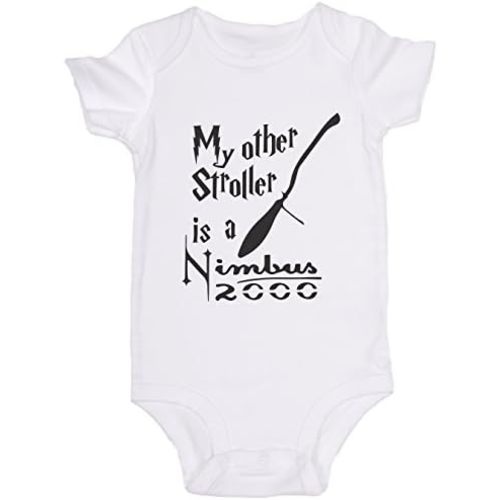 JoviGear My Other Stroller is A Nimbus 2000 / Harry Potter Cute Baby Onesie Spell Bodysuit Romper