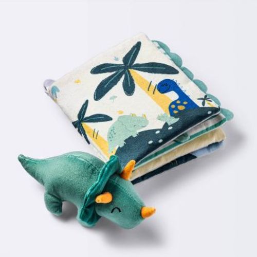 Soft Interactive Dinosaur Plush Book - Cloud Island™: Toddler Learning Toy with Mirror Feature, Shapes & Animals