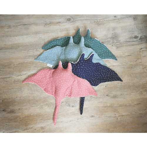 Handmade Dots Plush Manta-Ray - Ocean Stuffed Animal - Personalized Name - Baby and Kid's Gift - 4 colors to choose