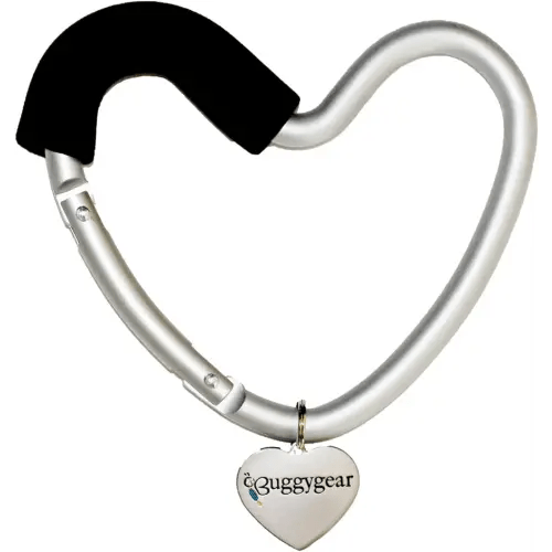 BUGGY HEART HOOK by BUGGYGEAR - The Perfect Way to Carry Your Baby Diaper Bag - Use The Hook on Your Stroller Handle Bars and Let The Hooks Do The Work - Hook Your Bags, Purse and Bottles