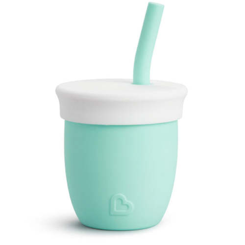 Munchkin C’est Silicone! Training Cup with Straw, 4oz, Coral