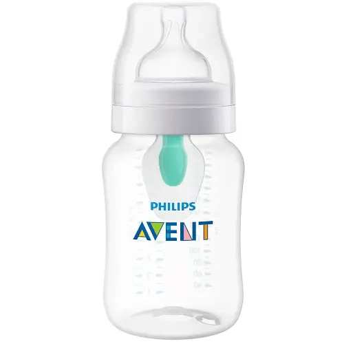 Philips Avent Anti-Colic Baby Bottle with AirFree Vent, 9oz, SCY703/91, 1pk, Clear, SCY703/91