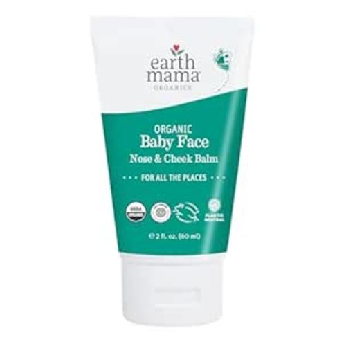 Earth Mama Organic Baby Face Nose & Cheek Balm Moisturizer, 2-Fluid Ounce (Pack of 1) | Calendula Oil | for Dry Skin Care | Natural Petroleum Jelly Alternative - 2 Ounce (Pack of 1)