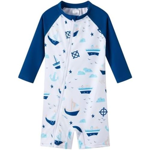 UMELOK Baby Boys' Swimsuit Full Zip UPF 50+ Sun Protection Swimwear