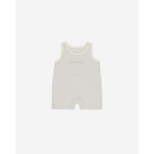 Sleeveless One-Piece || Sky Micro Stripe
