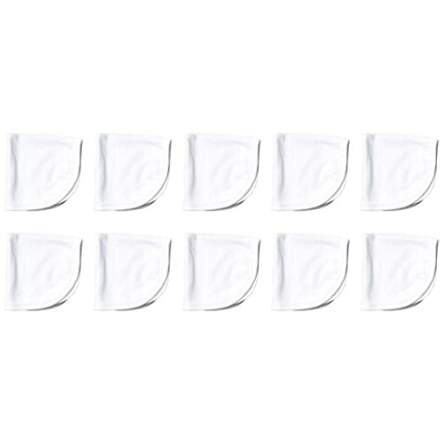 HonestBaby 10-Pack Organic Cotton Baby-Terry Wash Cloths, Bright White (Pack of 10)