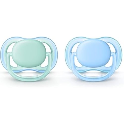 Philips Avent Ultra Air Pacifier, 0-6 months, blue/green, 2 pack, SCF244/20
