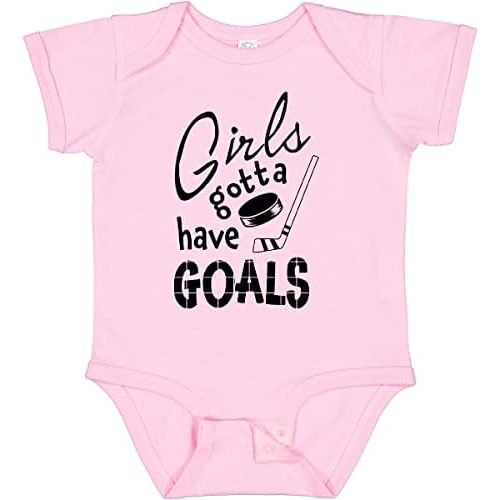 inktastic Girls Gotta Have Goals- Hockey Player Baby Bodysuit