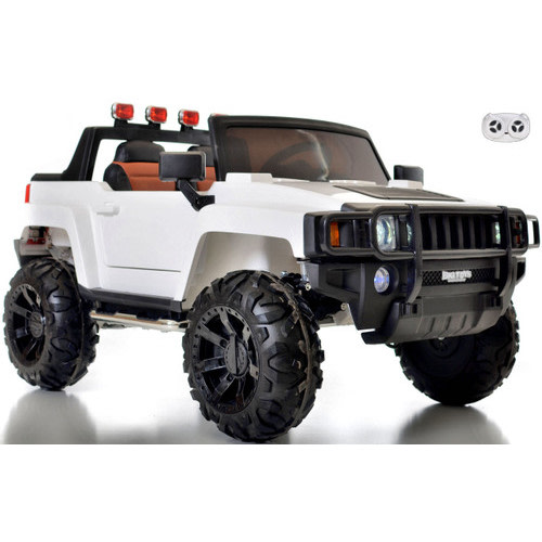 4x4 Ridge Runner Ride On Pickup Truck w/ Leather Seat & Rubber Tires - White