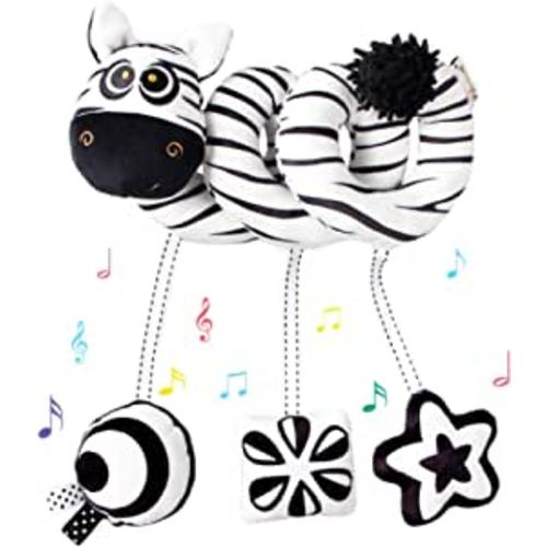 Amazon.com: vocheer Hanging Toy Car seat Crib Move, Animal Circle Plush Toy Proller Black and White Squeak Animal Toy Travel Activity Hanging Wind Chimes 0-6 Months (Zebra) : Baby