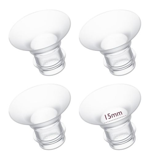 Momcozy Flange Insert 15mm Compatible with 24mm Flange/Shield of Most Pumps, Insert for Breast Pump Replacement Accessories, 4PCS 15mm