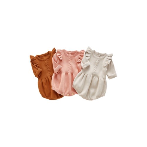 Baby Lizzie Ruffle Sleeve Knit Cotton Bodysuit, 18-24M