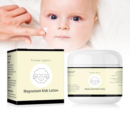 8 Sheep Organics Magnesium Cream,Magnesium Lotion for Sleep Kids,Topical Magnesium Cream Helps Kids Stay Calm at Bedtime and During The Night