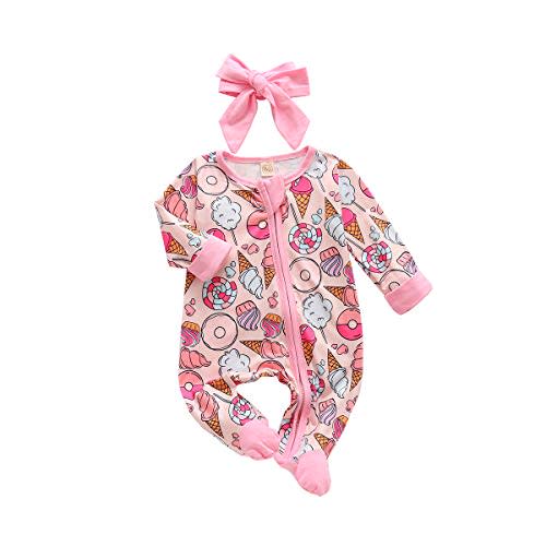 CIYCUIT Baby Girls Cactus Footies Newborn Zip Up Onesie Romper