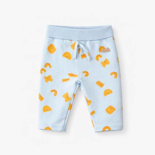 Blue pants with pasta patterns, newborn | Souris Mini - Souris Mini