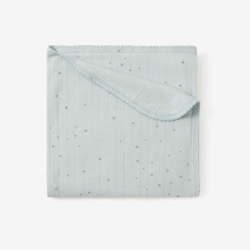 Blue Celestial Organic Cotton Ribbed Baby Blanket BLUE / 30X40