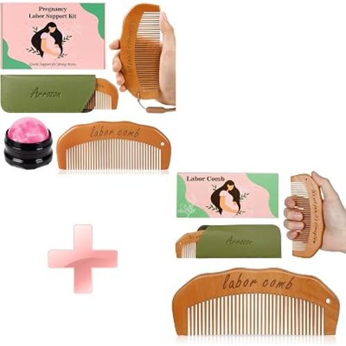 Arrozon 3 Labor Combs & 1 Massage Roller Ball