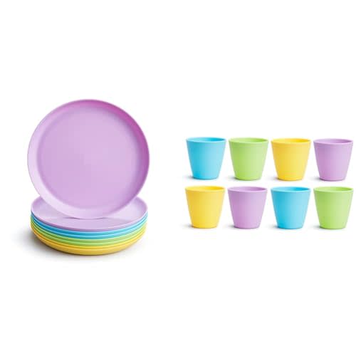 Munchkin® Multi™ Baby and Toddler Plates, 8 Pack & Multi™ Open Training Toddler Cups, 8 Ounce, 8 Pack