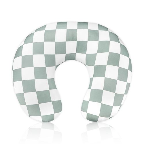 DILIMI Nursing Pillow Cover, Stretchy Removable Case for Breastfeeding Pillows, Ultra Soft Comfortable Slipcover for Baby Girl and Boy, Checkerboard Grid