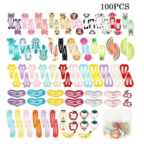 Peaoy 100PCS Hair Clips for Toddler Girls No Slip Metal Snap Hair Clips Barrettes Hair accessories