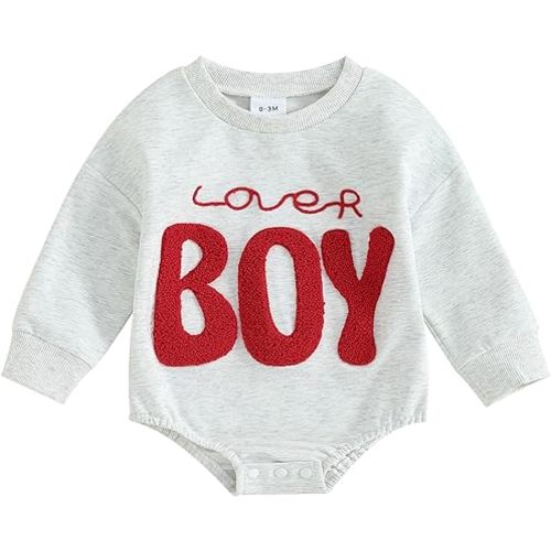 VISGOGO Newborn Infant Baby Boy Girls Oversized Romper Little Dude Sweater Onesie Coming Home Outfit Neutral Clothes