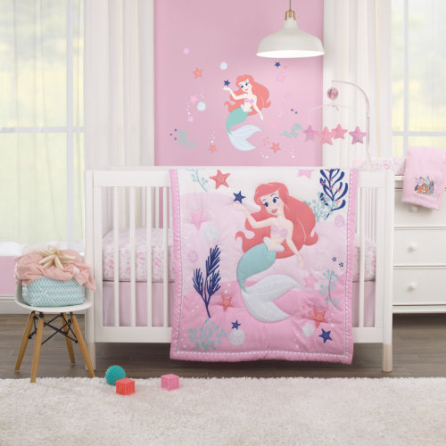 Disney Ariel - Cute By Nature 4 - Piece Crib Bedding Set | Wayfair