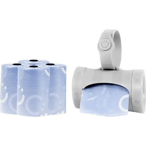 Ubbi On The Go Gray Bag Dispenser and Waste Disposal Bags Refill, Lavender Scented, Baby Savings Bundle