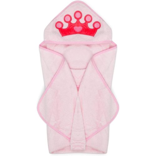 Natemia Baby Hooded Towel - Premium Ultra Soft Baby Bath Towel with Animal Design - Rayon from Bamboo Hooded Baby Towels for Newborn to Toddler - Made in Turkey - Perfect Baby Gifts - Pink Princess