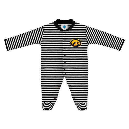 Iowa Hawkeyes Striped Footed Romper | College Baby