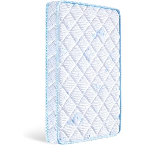Letmxiu Premium Crib Mattress and Toddler Mattress, Knitted Cotton Surface and Hypoallergenic Firm Support Crib Mattress, Fits Standard Crib and Toddler Bed