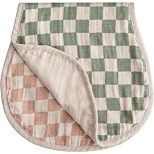 Amazon.com: mushie Muslin Baby Burp Cloths | 100% Organic Cotton, Set of 2 (Olive Check/Natural Check) : Baby