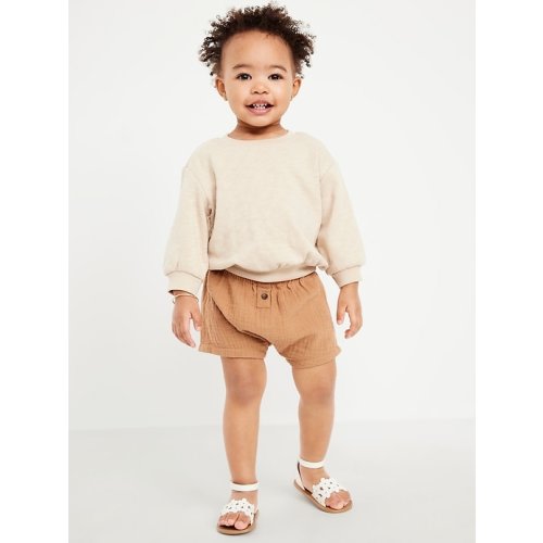 Double-Weave Button-Front Shorts for Baby