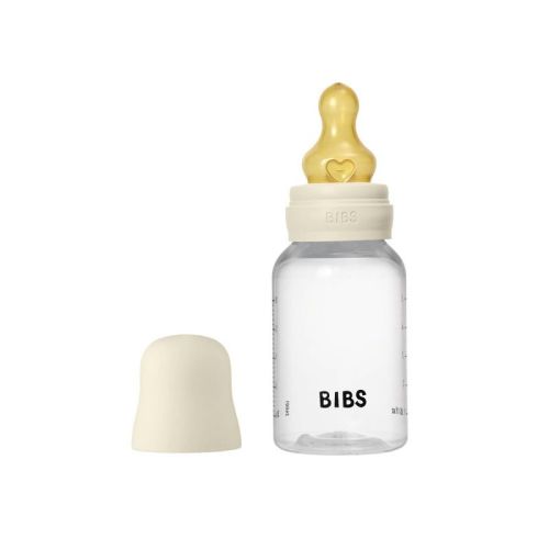 Bibs Baby Plastic Bottle with Latex Nipple - 5oz - Ivory