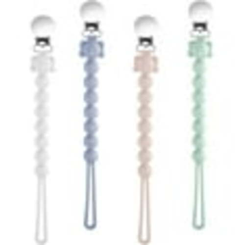 Baby Dummy Clip- BPA Free, 4PCS Personalised Food Grade Silicon Pacifier Clips Fits All Pacifiers, Soother Chain Baby Teething Toys for Newborn Baby Shower