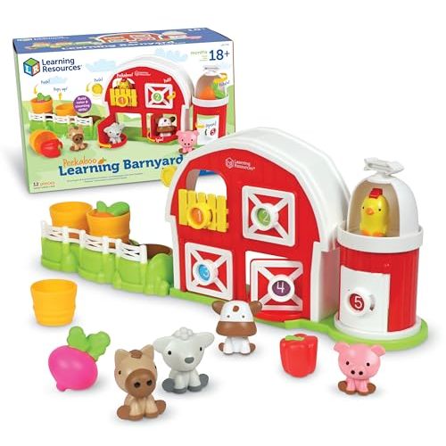 Learning Resources Peekaboo Learning Barnyard Playset, Toddler Learning Toys, Preschool Learning Activities for Boys and Girls, Easter Toys for Kids, Ages 18+ Months