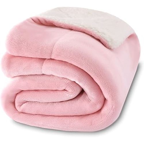 NANPIPER Baby Sherpa Blanket,Warm Toddler Throw Blanket,Soft Newborn Fleece Blanket for Winter (Pink,30x40 inches)