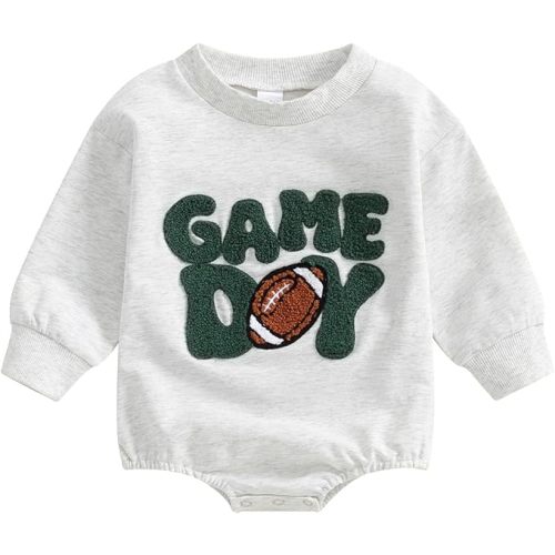 VISGOGO Newborn Infant Baby Boy Girls Oversized Romper Little Dude Sweater Onesie Coming Home Outfit Neutral Clothes