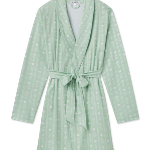 LAKE | Women | Pima Cotton Pajamas | Hydrangea Pima Short Robe
