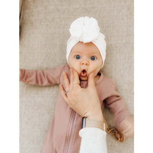 James | Ivory | Brushed Rib Headwrap – Bunny Knots