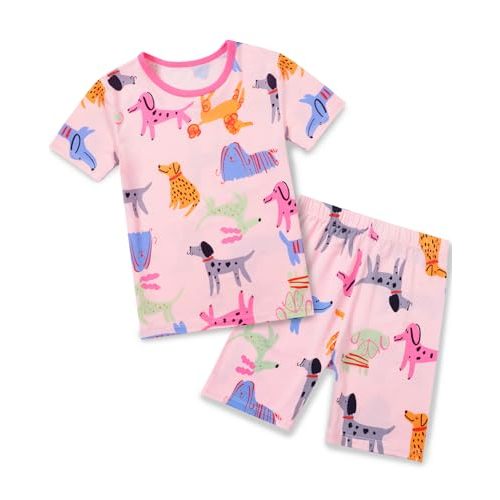 babee Reshinee Bamboo Viscose Toddler Girls Kids Pajama Sets Short Summer Cool Snug fit Sleepwear Pjs 2pcs Set