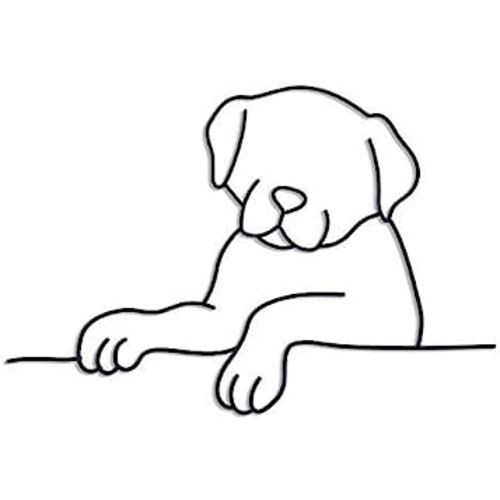 Matani Metal Dog Wall Decor | Dog Wall Art | Metal Wall Art | Metal Wall Decor | Minimalist Room & Living Room Wall Décor (Sleeping Labrador) (Peeking Dog)